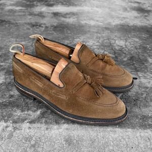 Vintage Loake 1880 Shoes Mens Size 8 Brown Suede Tassel Loafers Dress